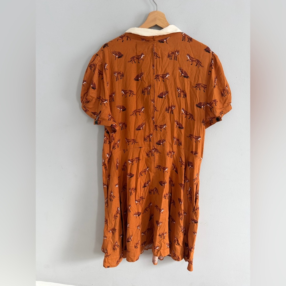 Hell Bunny Vixey Dress Rockabilly Mini Fox Print Retro Vintage Style Size 4x NWT - Picture 4 of 4